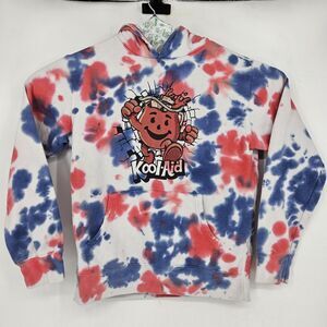 Kool Aid Man Hoodie Mens Medium Tie Dye Mad Engine Red Blue‎ Pullover M